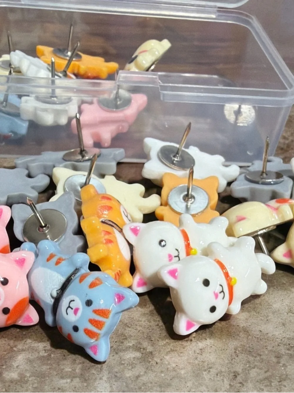 Cute Cat Push Pin Set - Multicolor 24 Piece